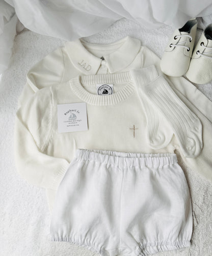 Long Sleeve Collared Cotton Onesie Bodysuit
