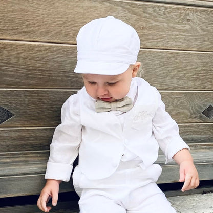 Boys white pure linen pants