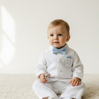 White linen vest waistcoat