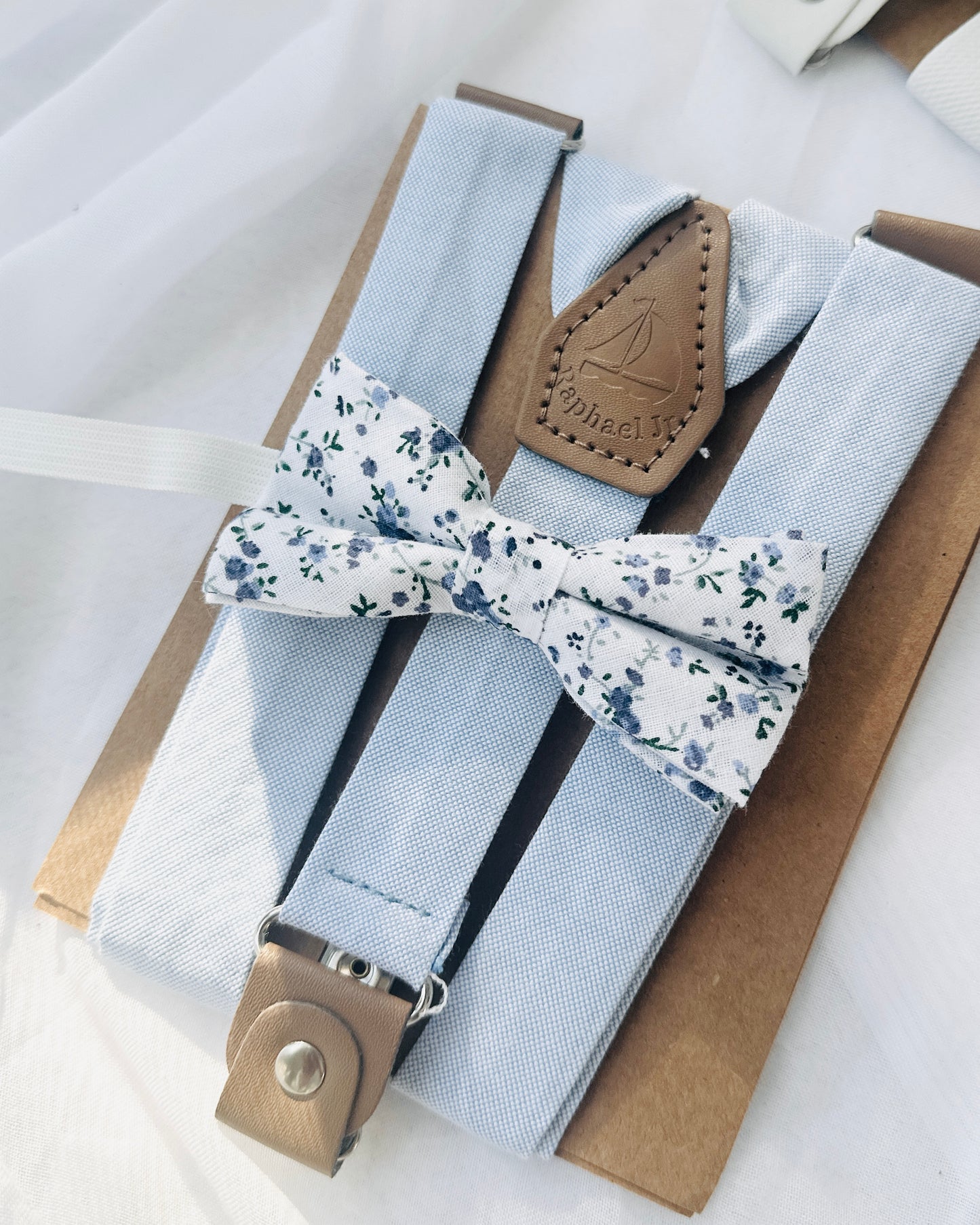 Baby and toddler bow ties and suspenders set