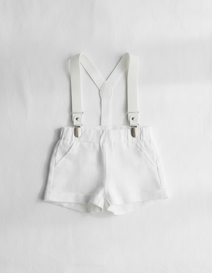 Boys white pure linen shorts