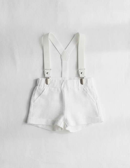 Boys white pure linen shorts