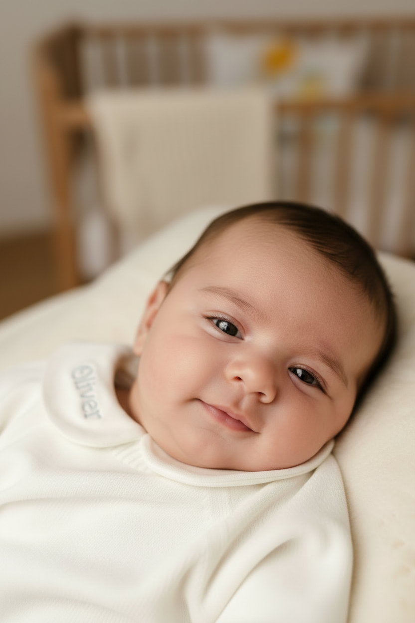 Long Sleeve Round Collar Cotton Onesie Bodysuit