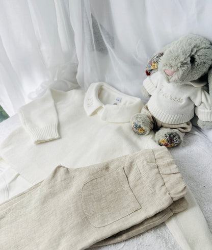 Long Sleeve Collared Cotton Onesie Bodysuit