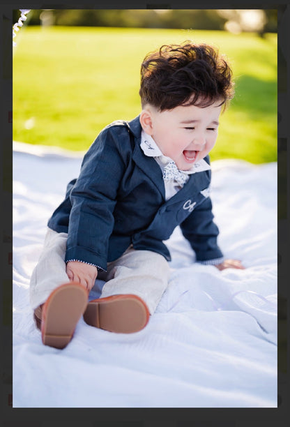 Baby and toddlers brown tan Leather oxford shoes