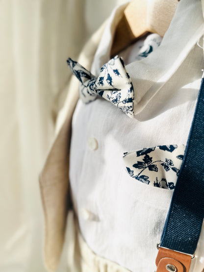 Boys Navy blue linen Summer suit