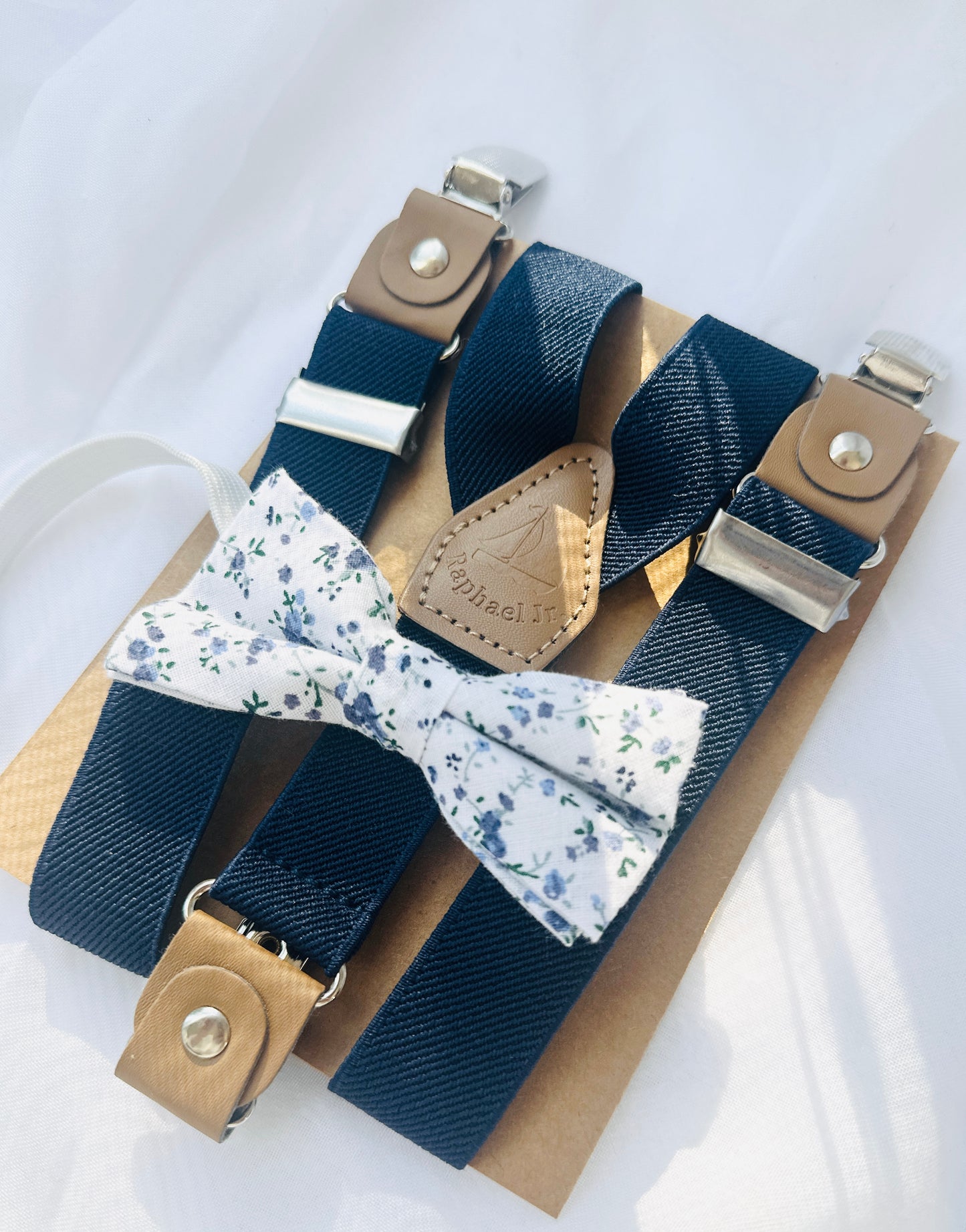 Baby and toddler bow ties and suspenders set