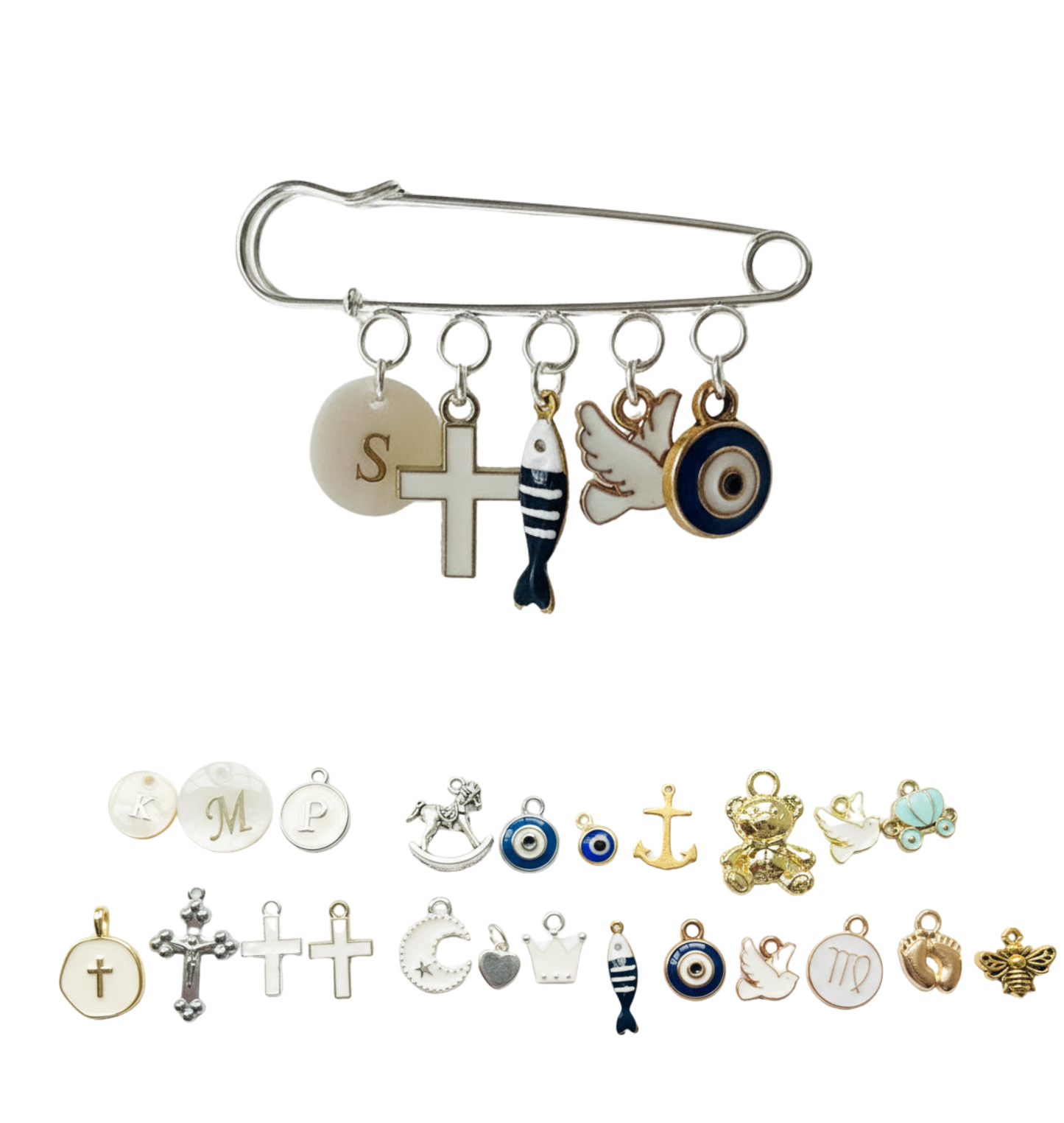 Baby Baptism keepsake Pin silver plated Brooch