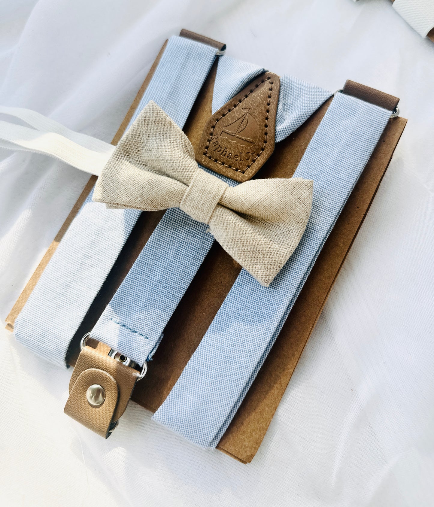Baby and toddler bow ties and suspenders set