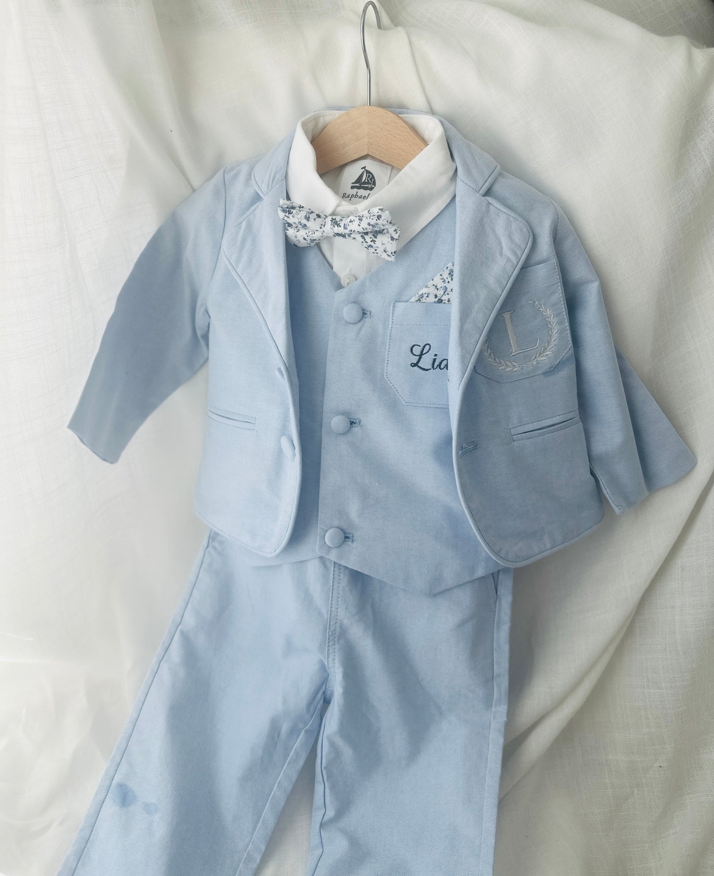 Pale Blue chambray cotton blazer jacket