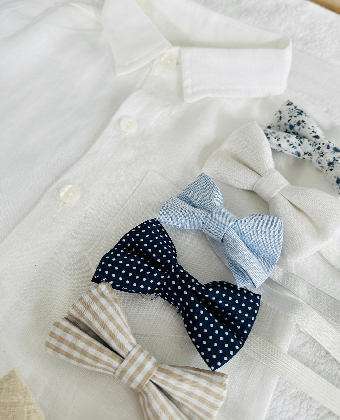 Baby and children's Pure linen white short sleeved shirt
