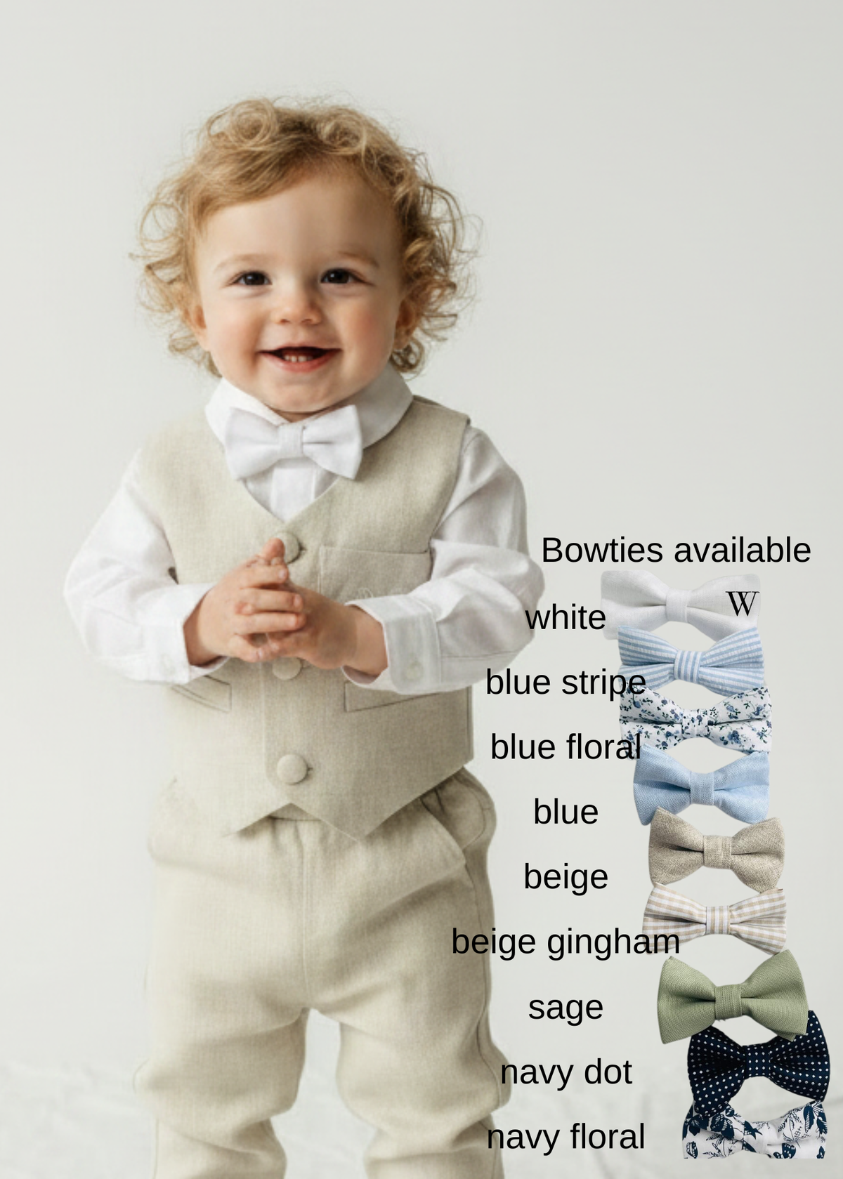 White suit with and Beige vest set
