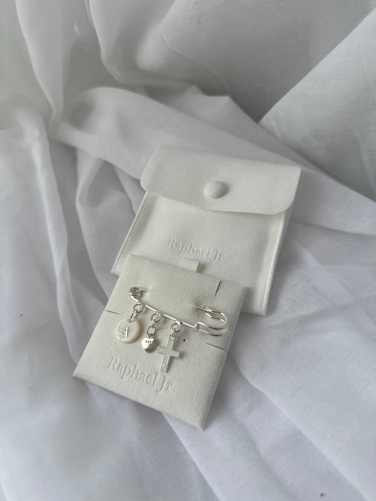 Baby Baptism keepsake Pin silver plated Brooch
