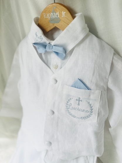 White linen vest waistcoat