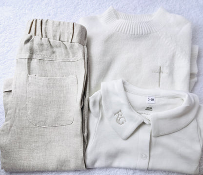 Long Sleeve Collared Cotton Onesie Bodysuit