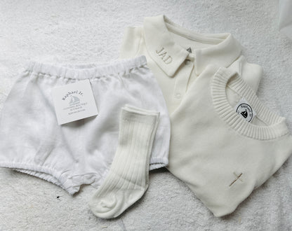 Long Sleeve Collared Cotton Onesie Bodysuit