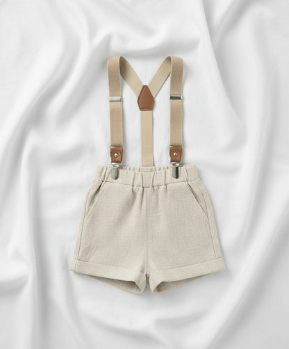 Baby and children's Pure linen white short sleeved shirt