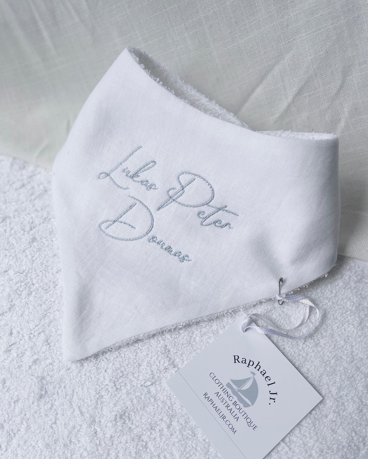 Embroidered Baptism and Christening bath towel