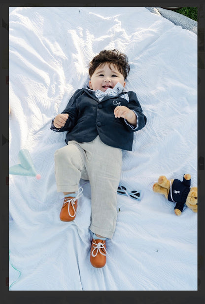Baby and toddlers brown tan Leather oxford shoes
