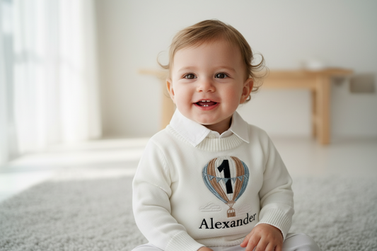 White cotton sweater with optional embroidery