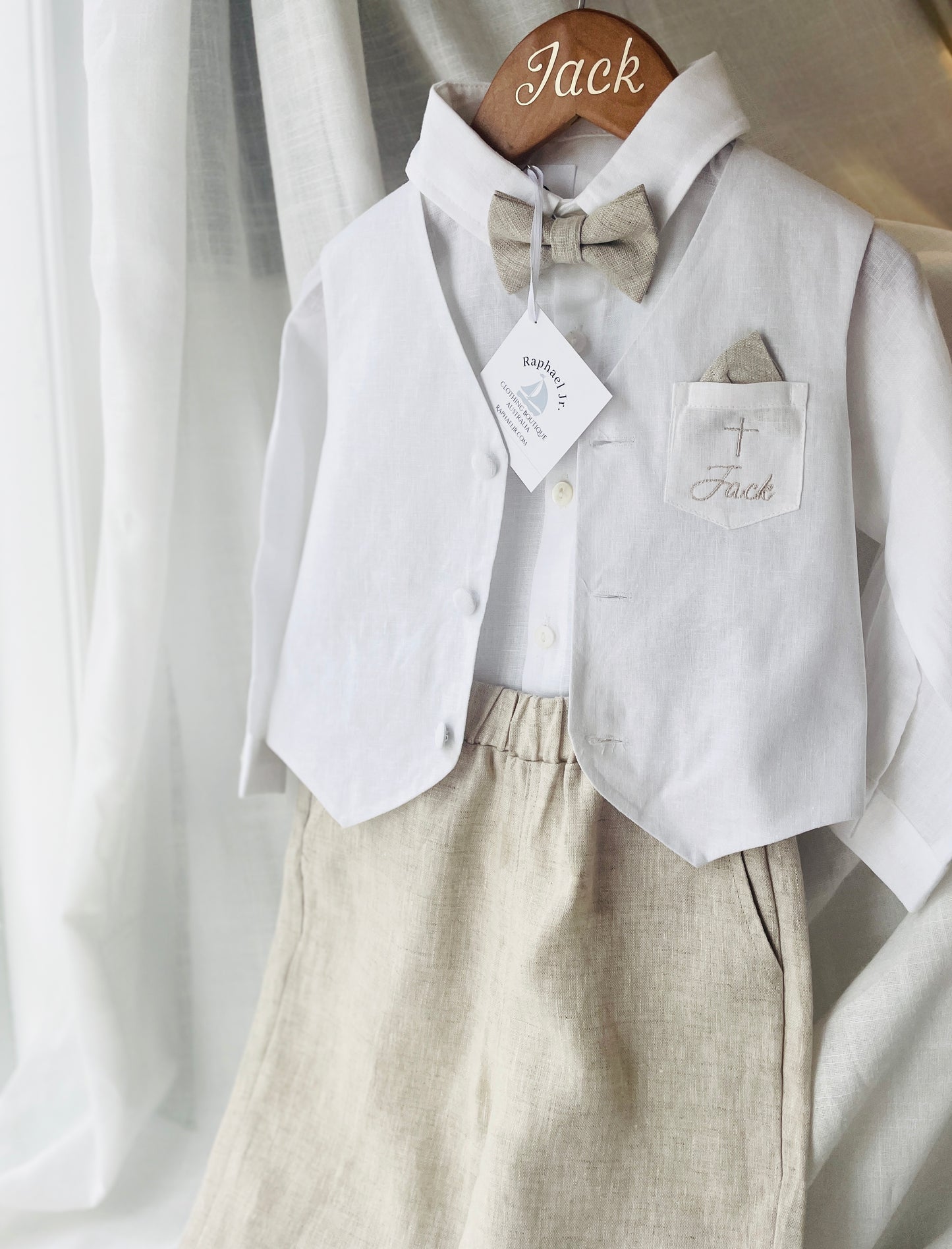 White linen vest waistcoat