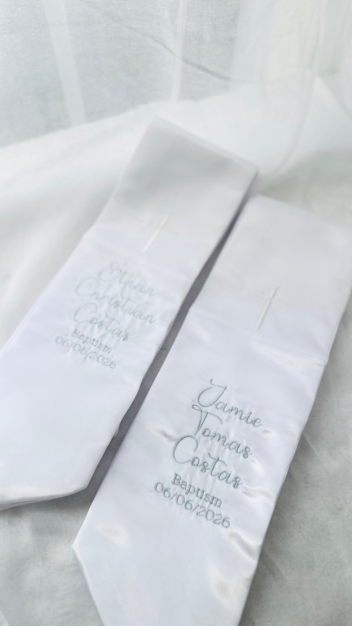 Embroidered Baptism and Christening bath towel