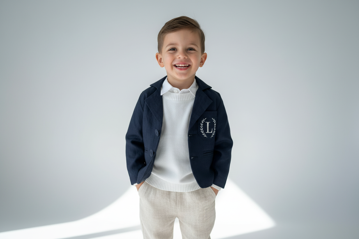 White cotton sweater with optional embroidery