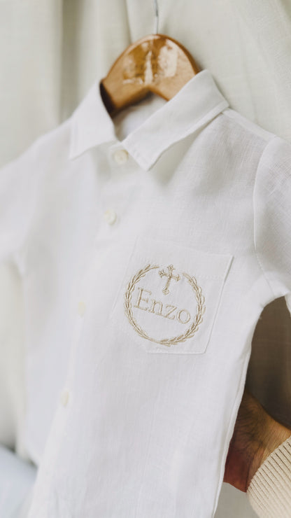 Boys Navy blue linen Summer suit
