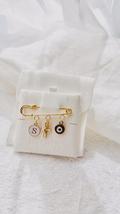 Gold or Silver coloured Baby Baptism keepsake Brooch