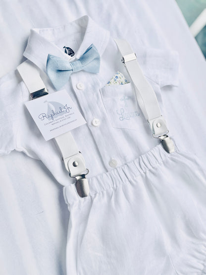 white pure linen bloomers