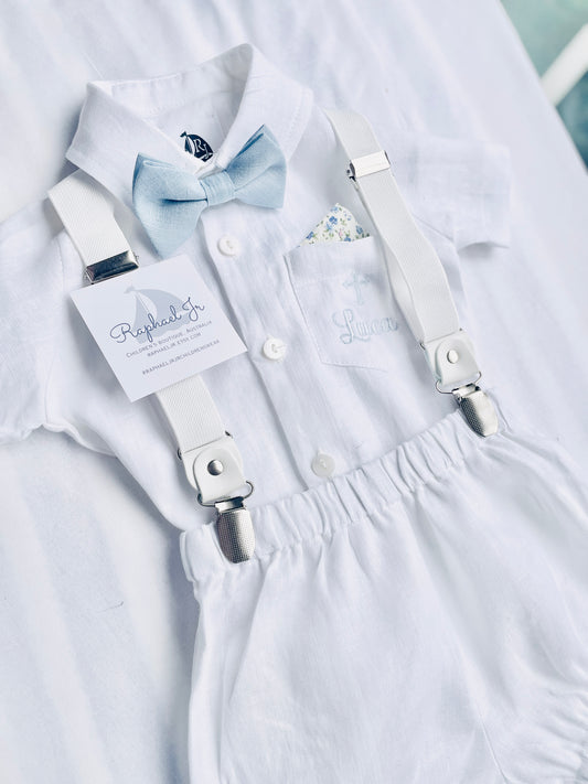 white pure linen bloomers