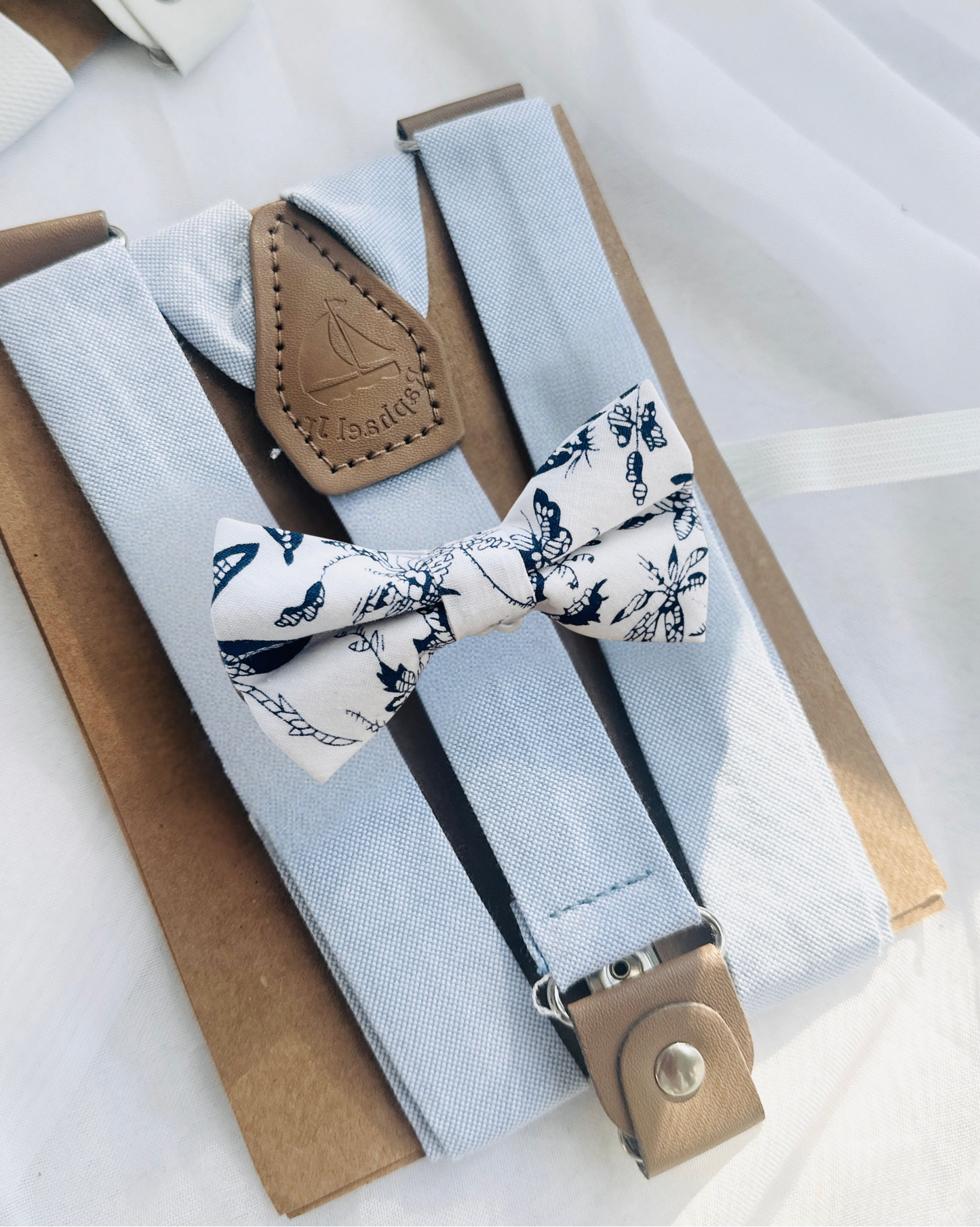 Baby and toddler bow ties and suspenders set