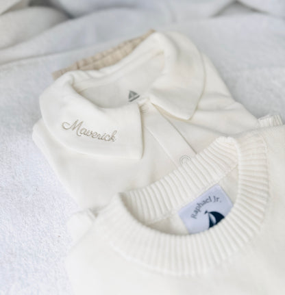 Long Sleeve Collared Cotton Onesie Bodysuit