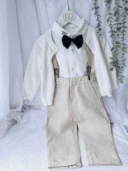 Long Sleeve straight Collared Cotton Onesie Bodysuit