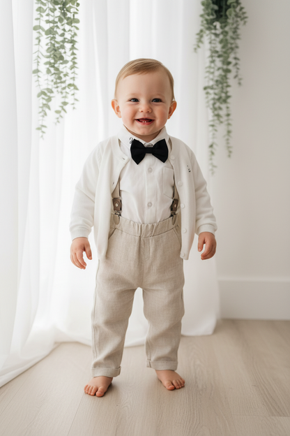 Long Sleeve straight Collared Cotton Onesie Bodysuit