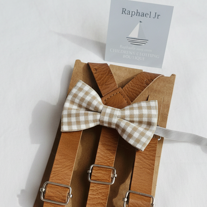 Baby and toddler bow ties and suspenders set