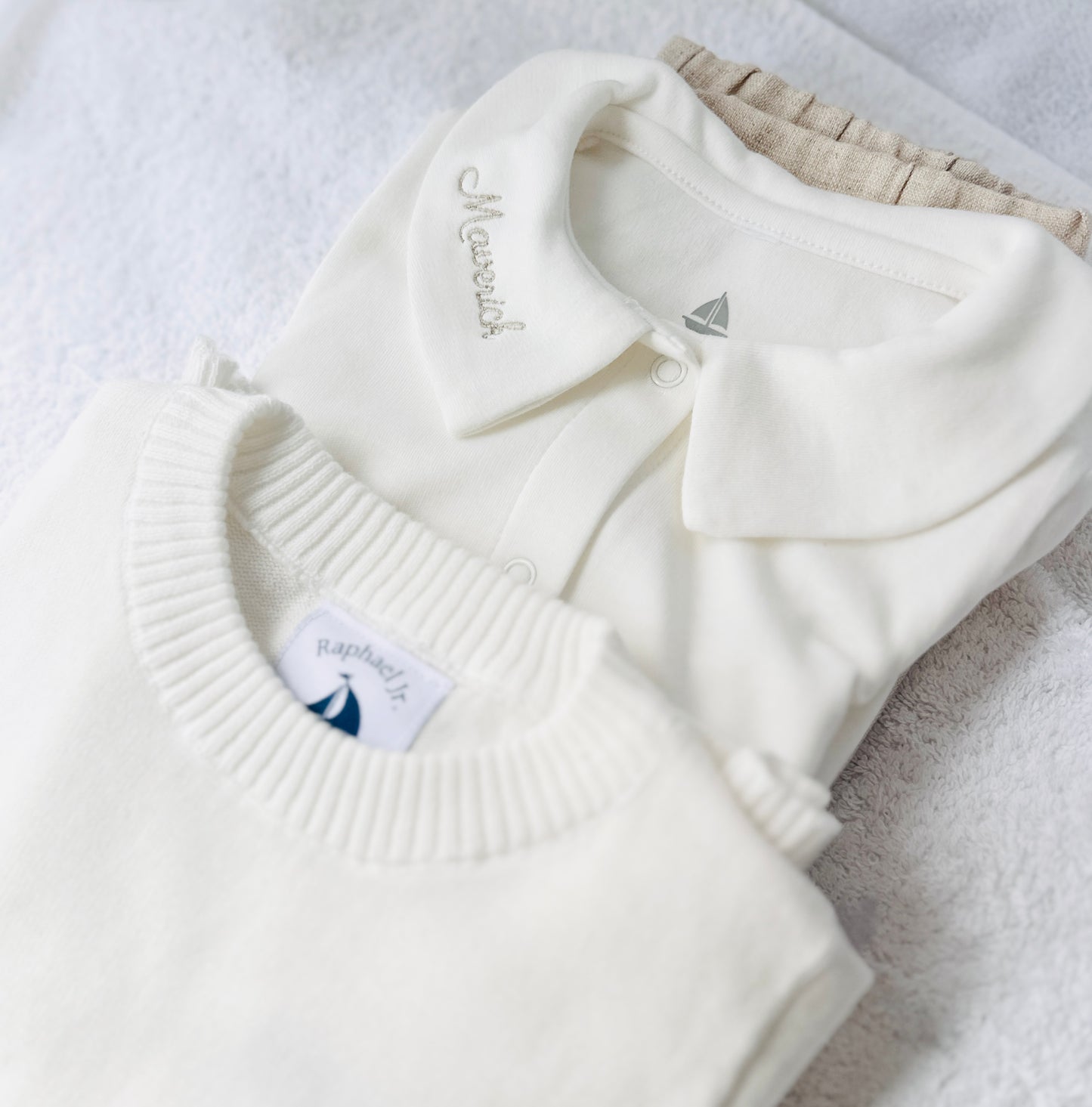 Long Sleeve Collared Cotton Onesie Bodysuit