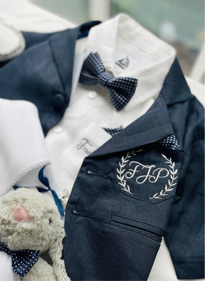 Baby and kids Navy blue linen blazer jacket