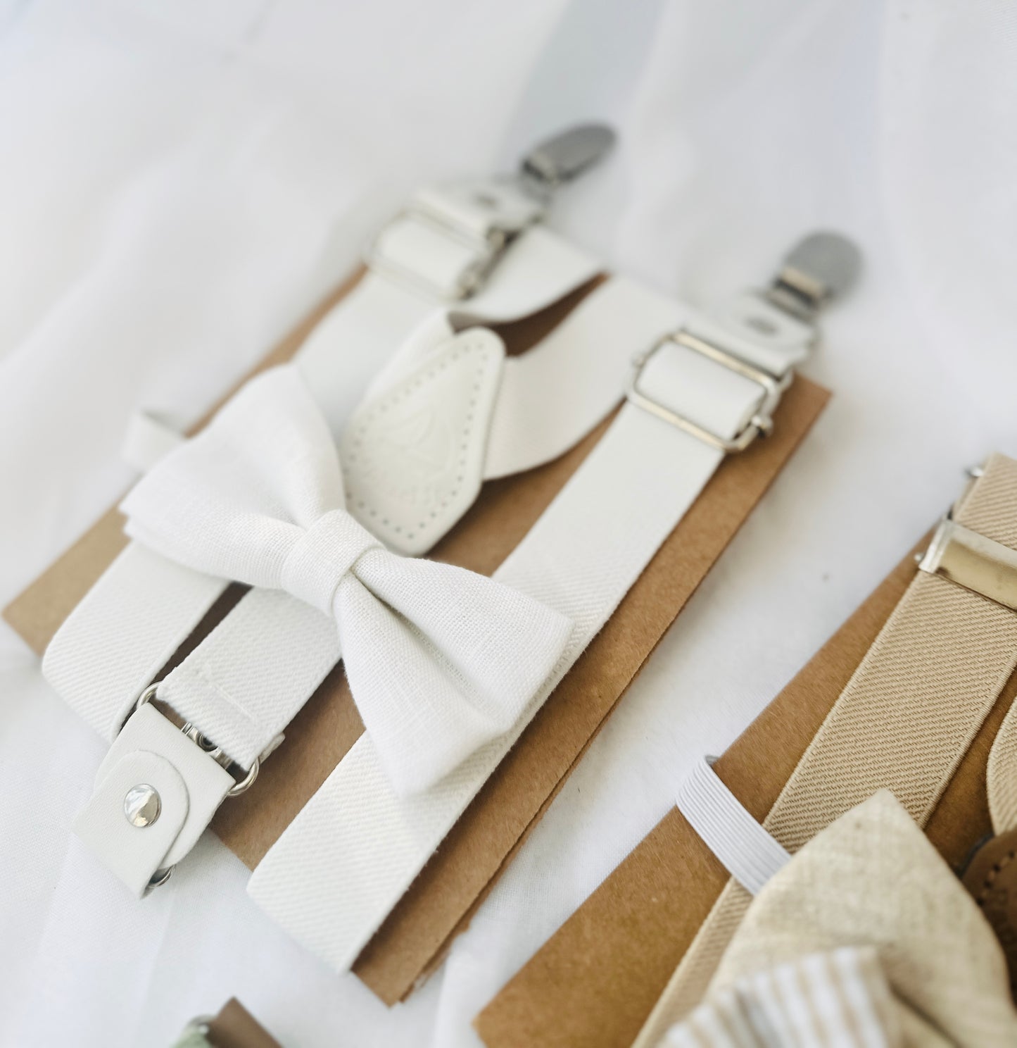 Baby and toddler bow ties and suspenders set