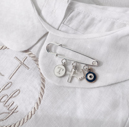 Baby Baptism keepsake Pin silver plated Brooch