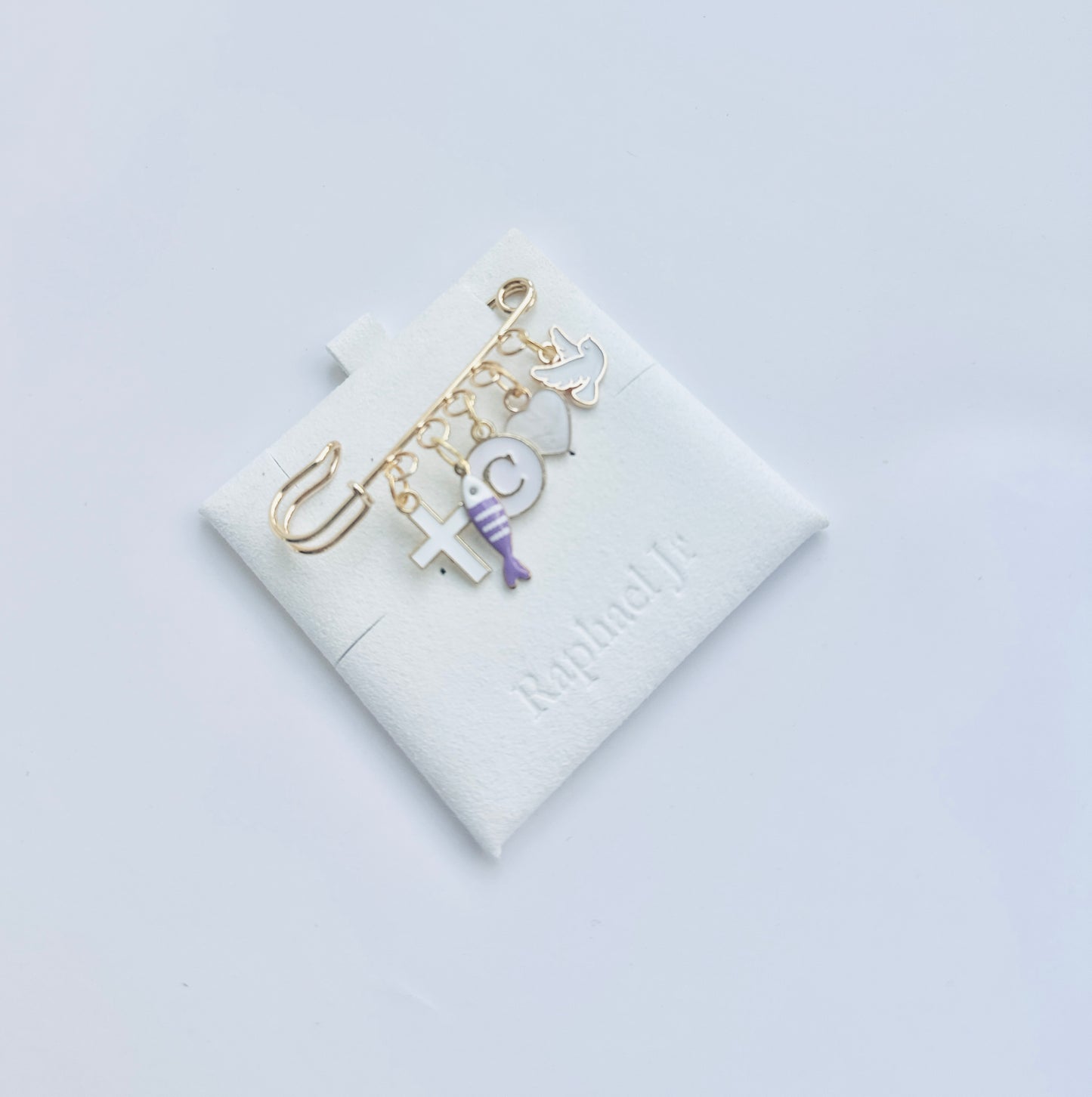 Baby Baptism keepsake Pin silver plated Brooch