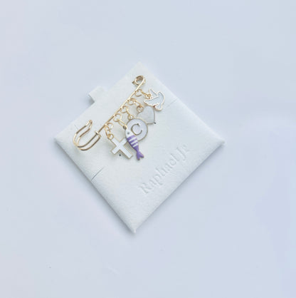 Baby Baptism keepsake Pin silver plated Brooch