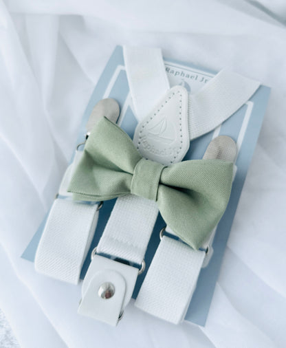 Baby and toddler bow ties and suspenders set
