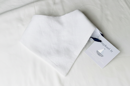 White linen Baptism Christening bib with optional embroidery