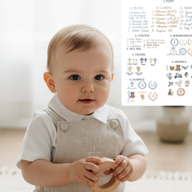 Boys beige pure linen overalls with optional shirt and embroidery