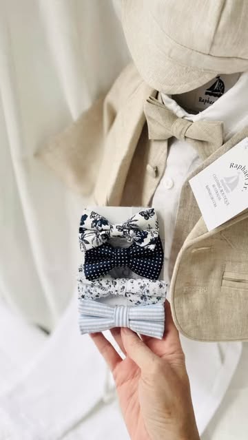 Boys Navy blue linen summer Baptism Outfit with optional jacket