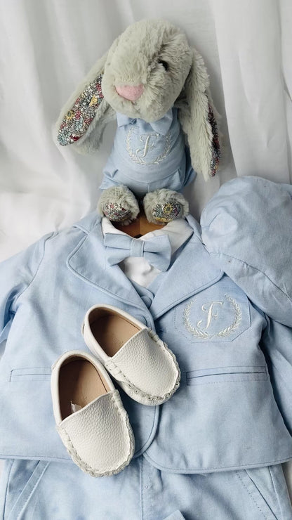 Pale Blue Chambray Vest Suit with optional Jacket