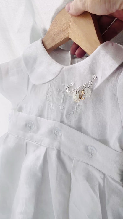 Baby Baptism keepsake Pin silver plated Brooch
