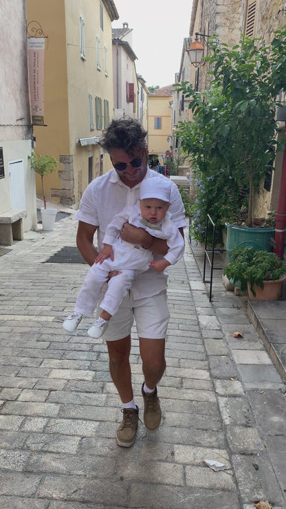 Boys white pure linen pants